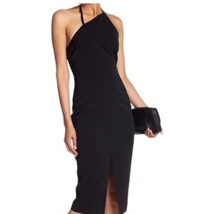 Keepsake The Label Black Halter Midi Dress Open Back Size Small